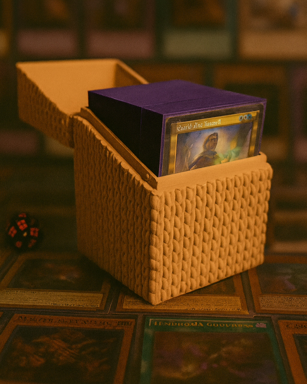3D printed knitted trading card box