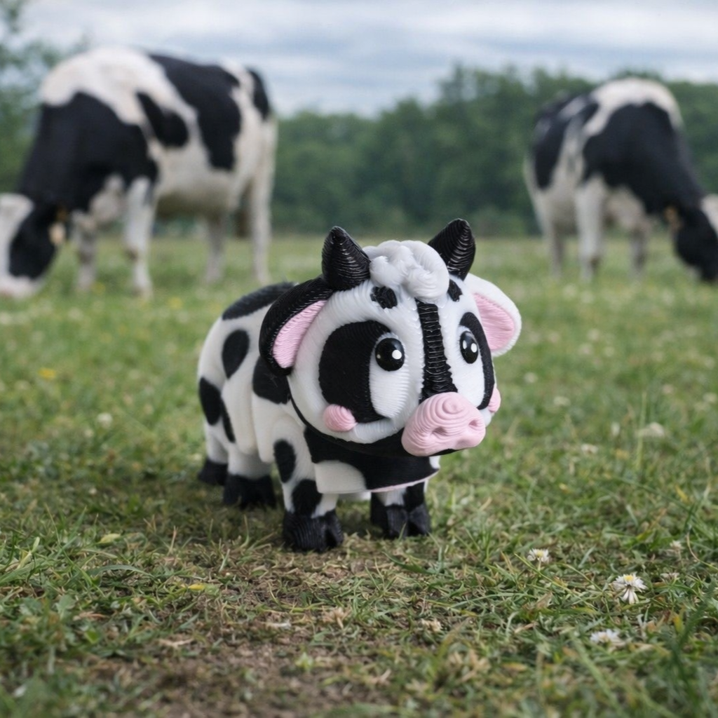 Cute cow farm animal figure