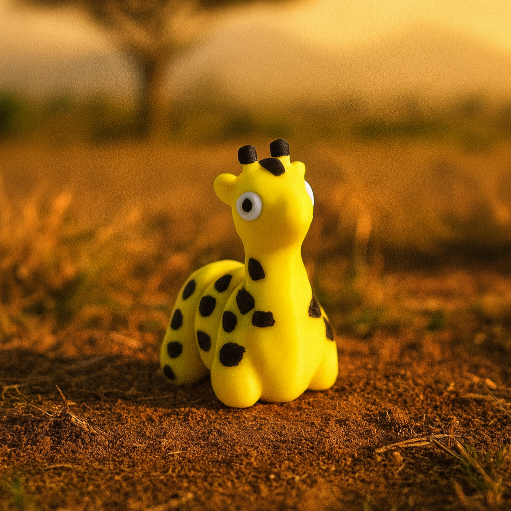 3D printed mini giraffe figurine