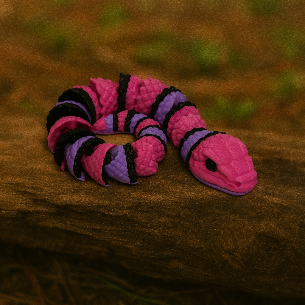 3D Printed Flexi Snake – Articulated Fidget & Desk Decor