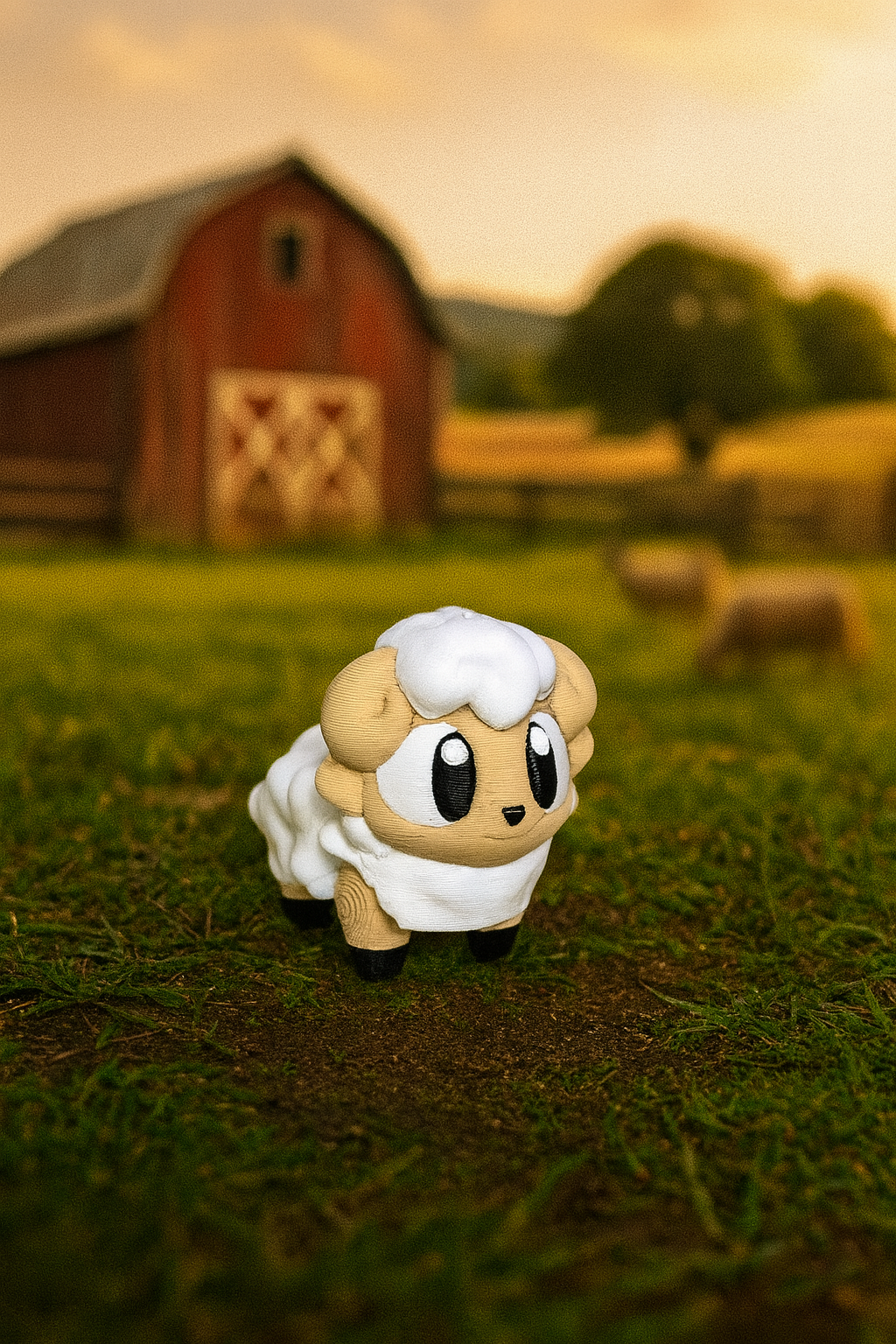 3D Printed Mini Sheep Figurine – Cute Collectible Figure