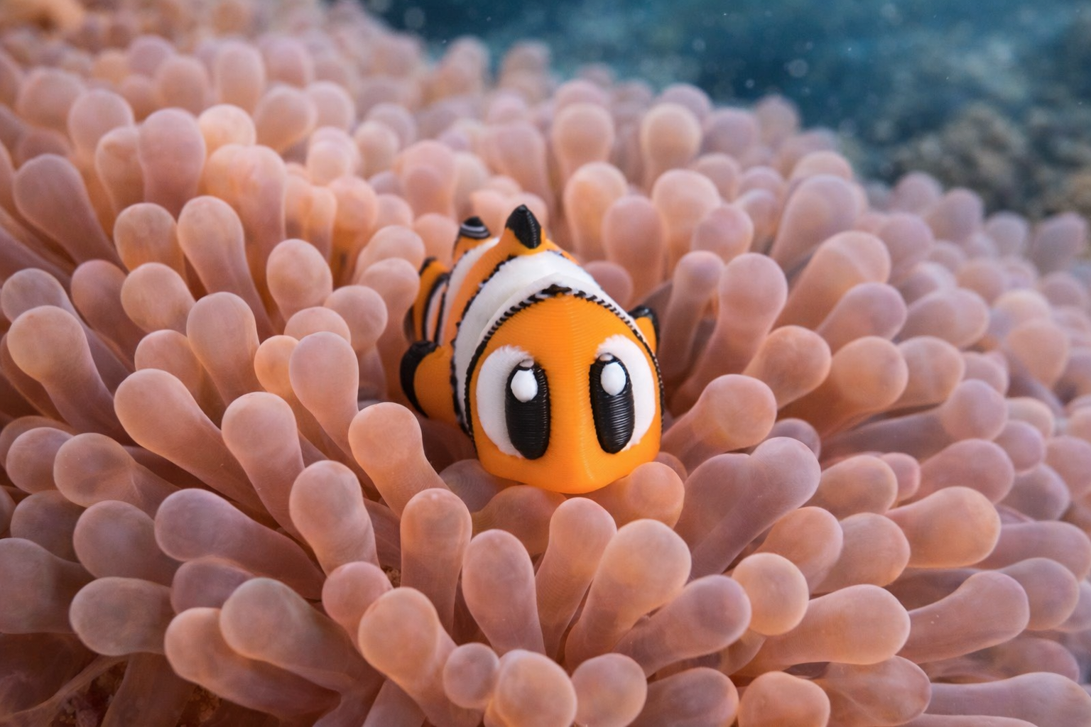 3D Printed Mini Clownfish Figurine – Cute Ocean Animal Figure