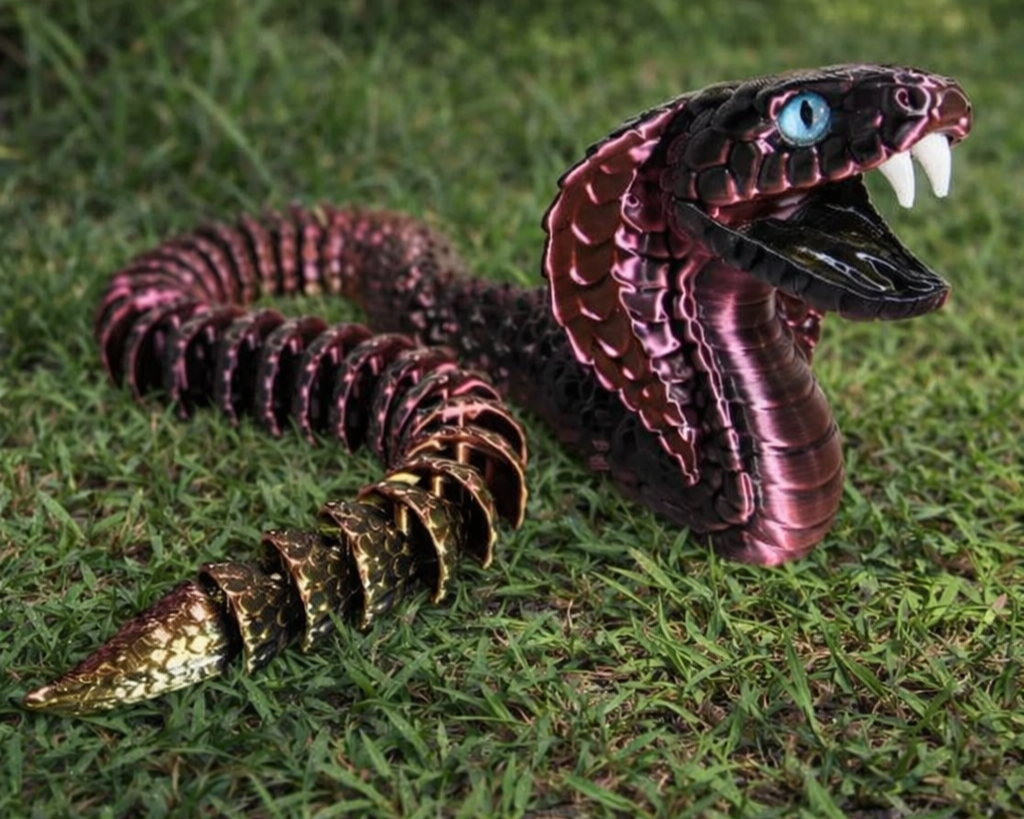 Articulated Silk Cobra 3D Printed Figure by Kidd3D
