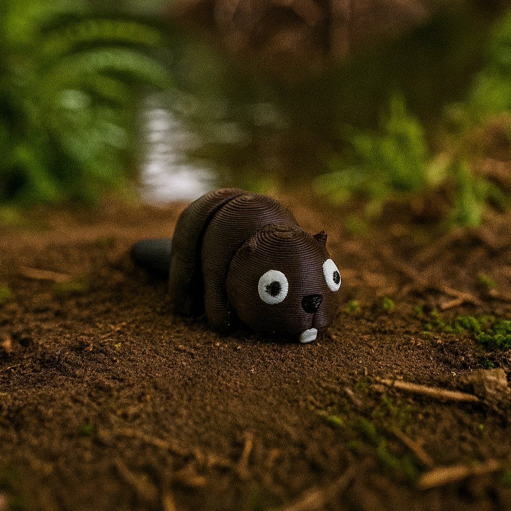3D printed mini beaver figurine