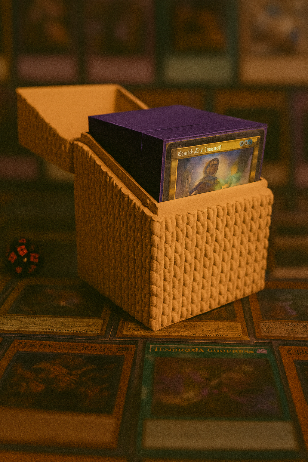 3D Printed Knitted Trading Card Box – Cozy Deck Storage Case