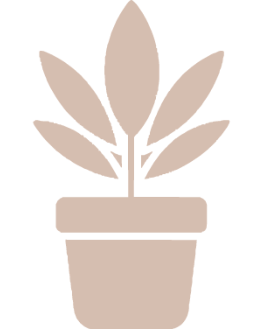 A minimalist line drawing of a potted houseplant with elongated leaves in a brown pot.