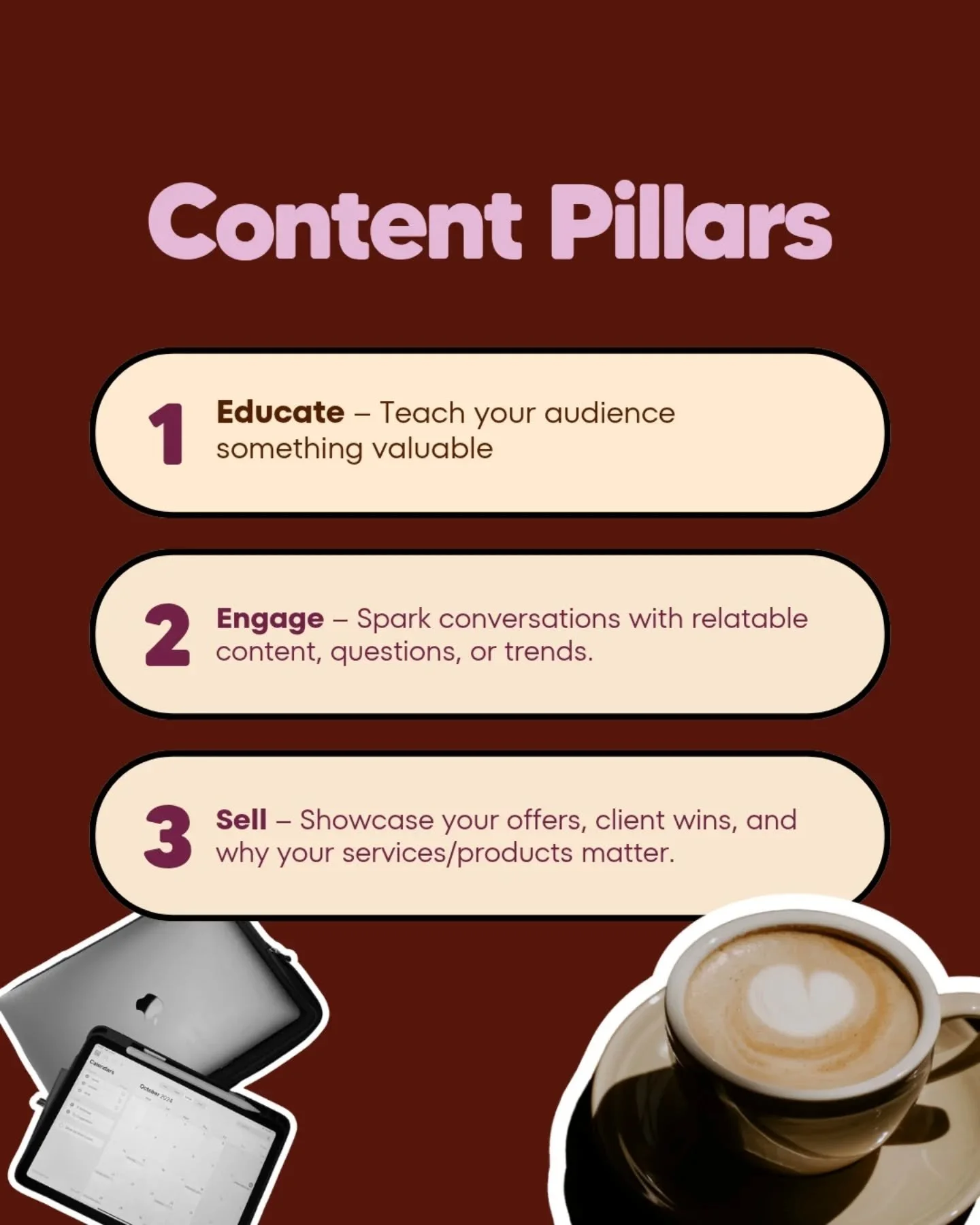 Friendly reminder✨ your content isn&rsquo;t meant to just sell.

The brands that grow with ease create content that does three things:

✨ Educates -  builds trust and clarity
✨ Entertains -  creates connection and relatability
✨ Sells -  invites the 