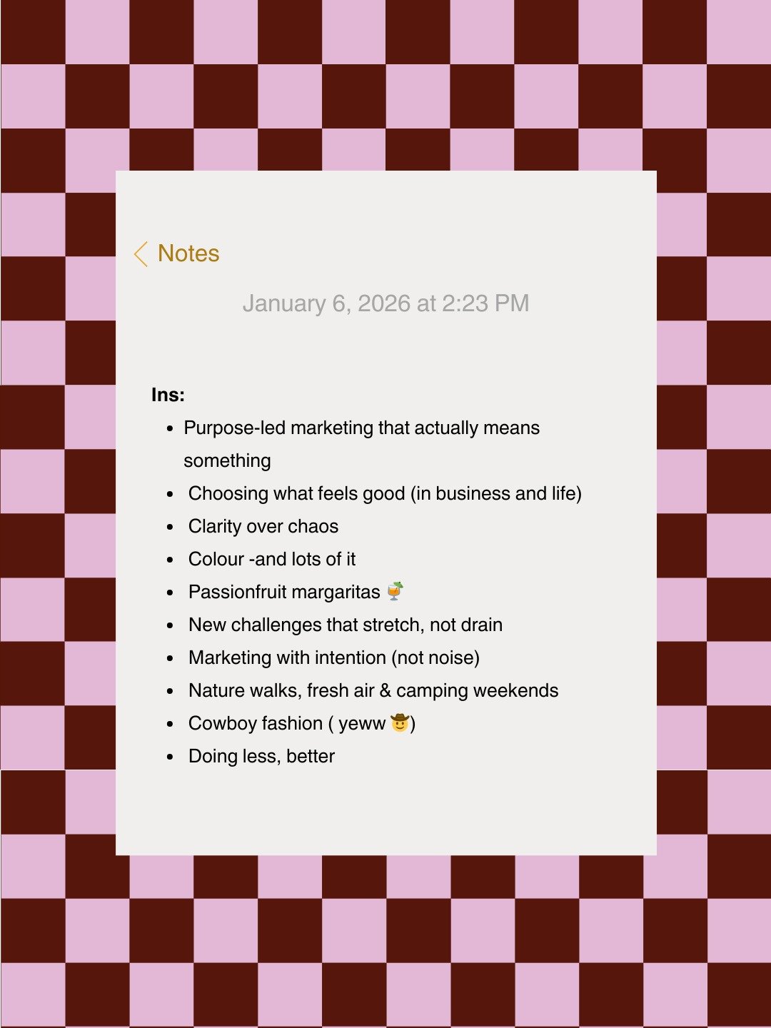 My ins and outs for 2026 ✨