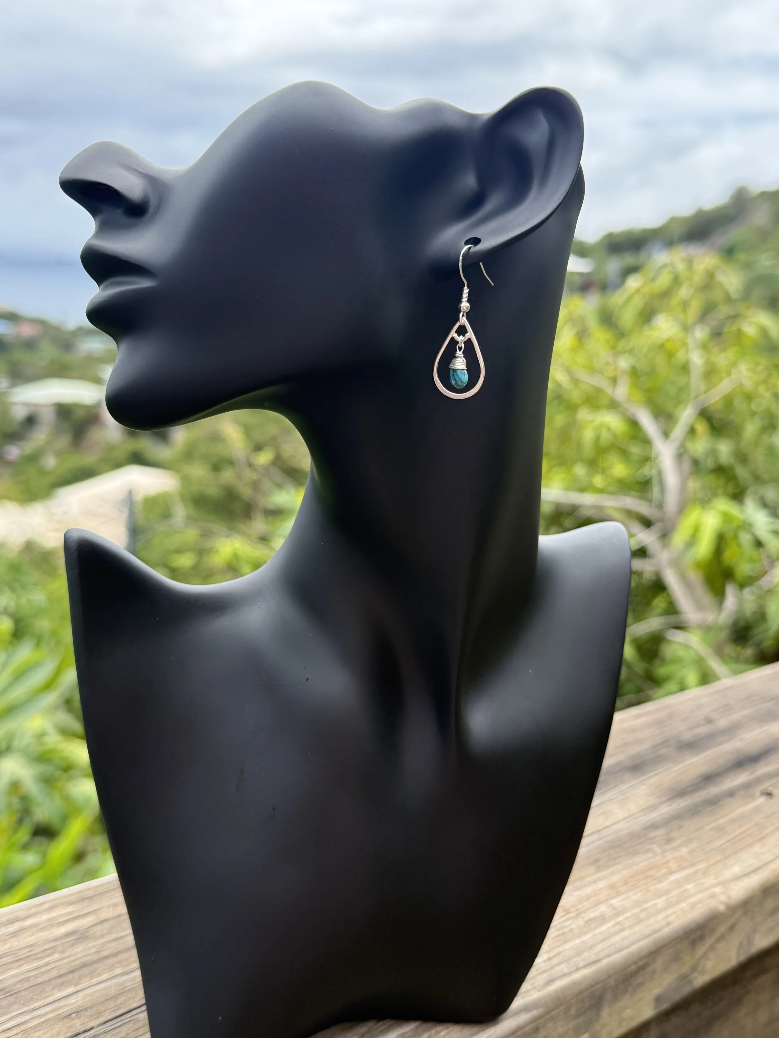 Turqouise Sterling Silver Drop Earrings