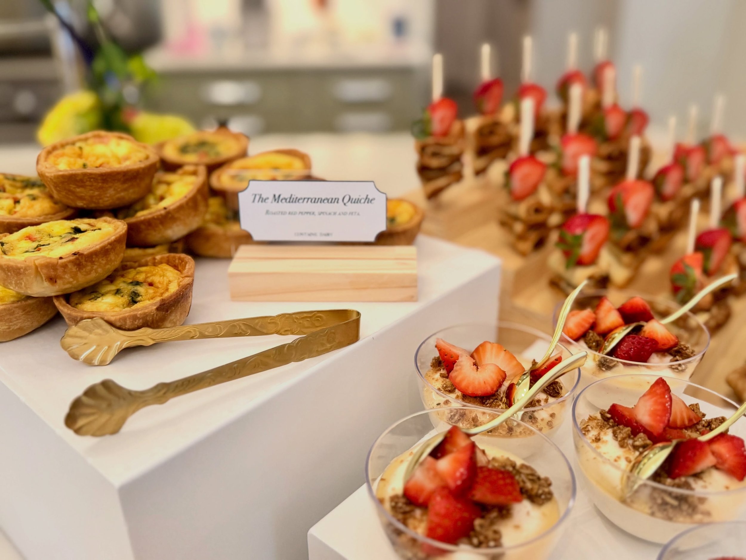 Brunch is served! 🥂 From mini quiches to yogurt parfaits and Nutella crepe skewers&mdash;there&rsquo;s something on the table for everyone.

#savorysociety #brunchcatering #stlouiscatering #eventcatering #charcuteriecatering