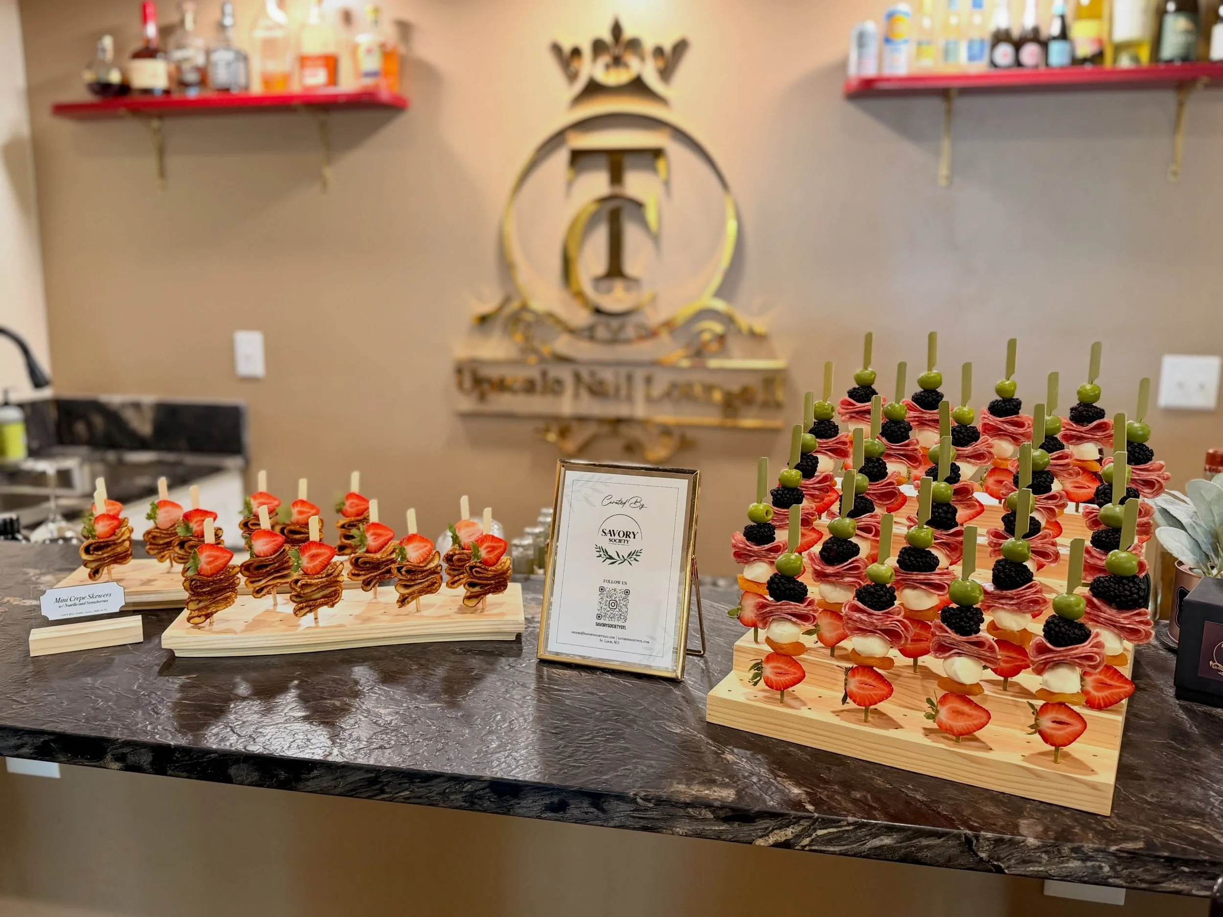 Had the pleasure of catering some delicious bite-sized goodies for a private client party at @upscalenailsspa ! ✨

As always, their space is absolutely fabulous, and our savory and sweet skewers fit right in. 🍓🧀 If you&rsquo;re looking for the perf