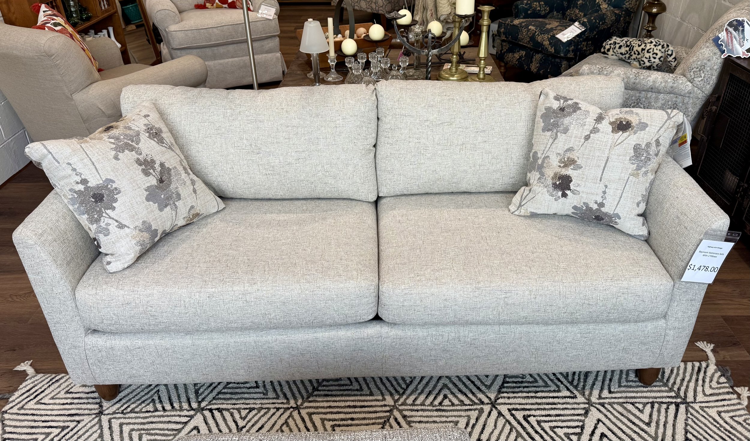 Bayment Stationary Sofa with 2 Pillows