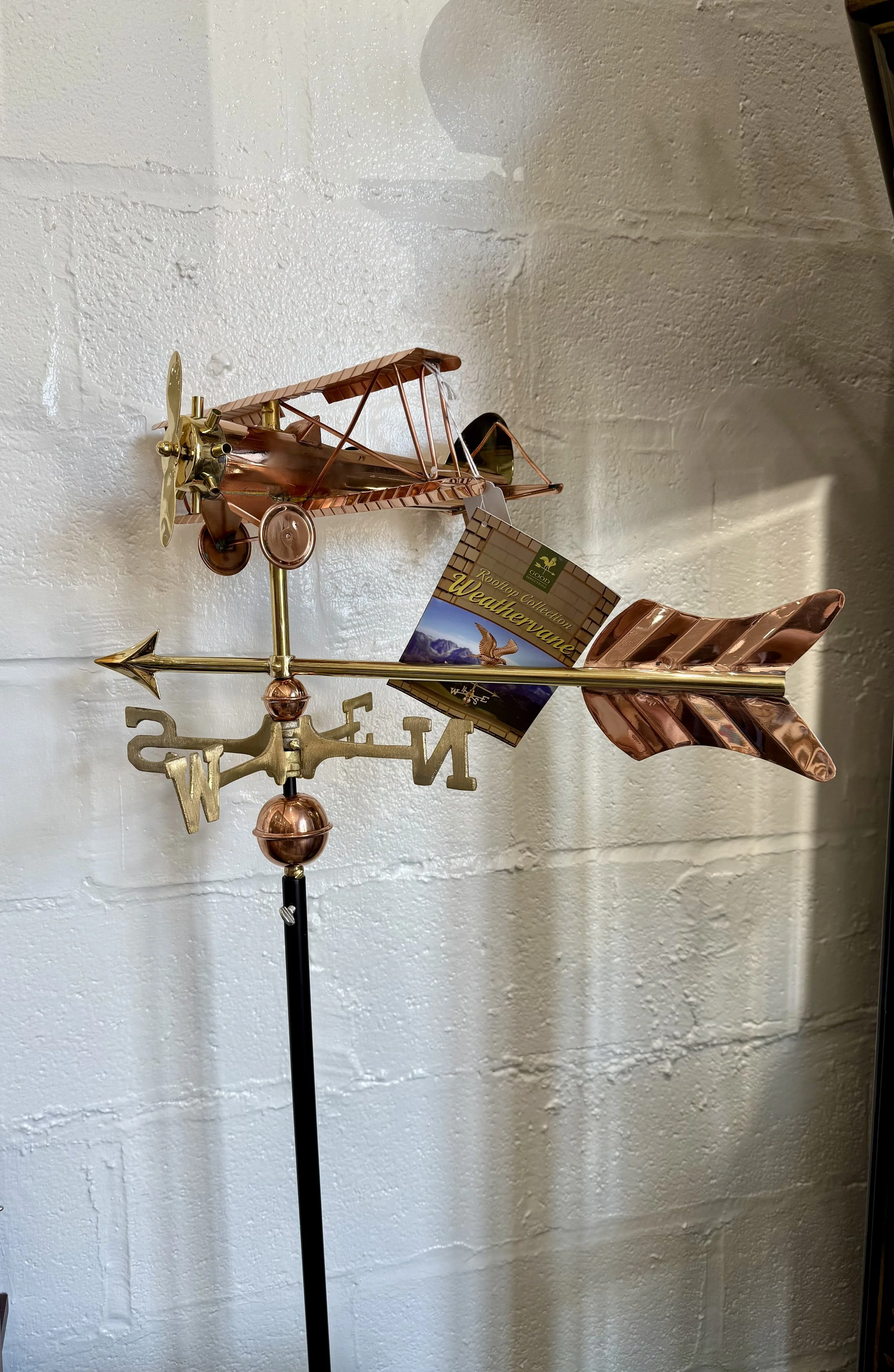Biplane with Arrow Garden Weathervane