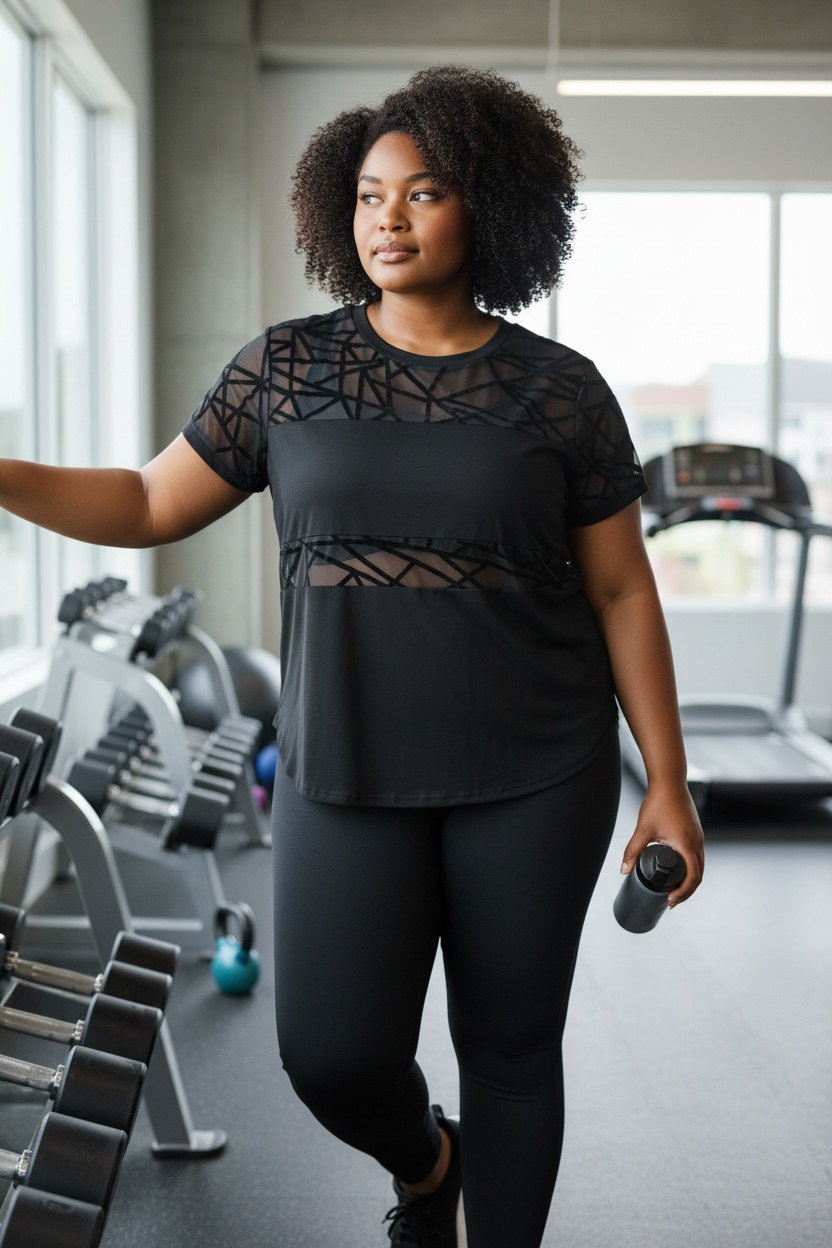 Black and Mesh T-shirt