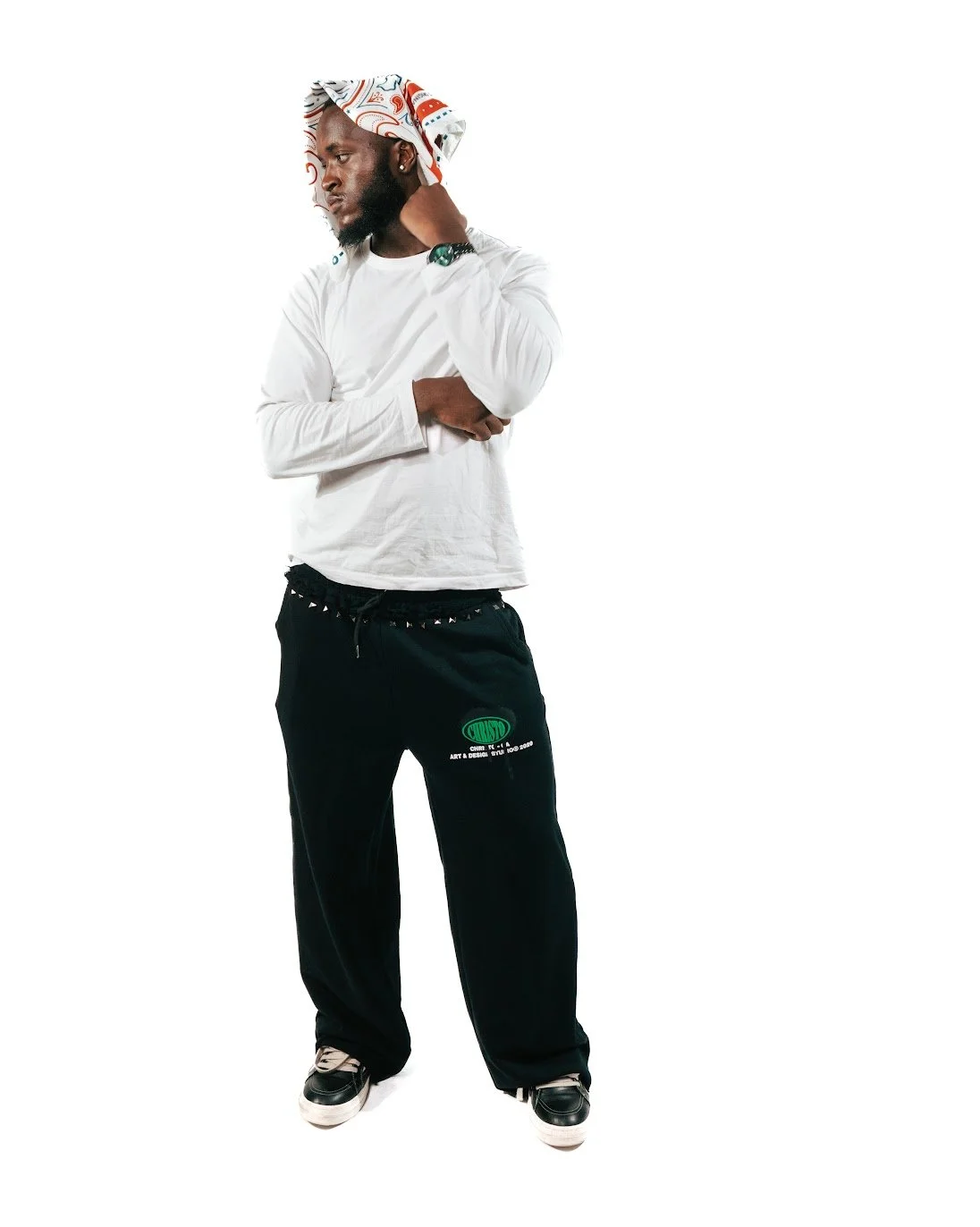 Christo Studded Distressed Sweatpants