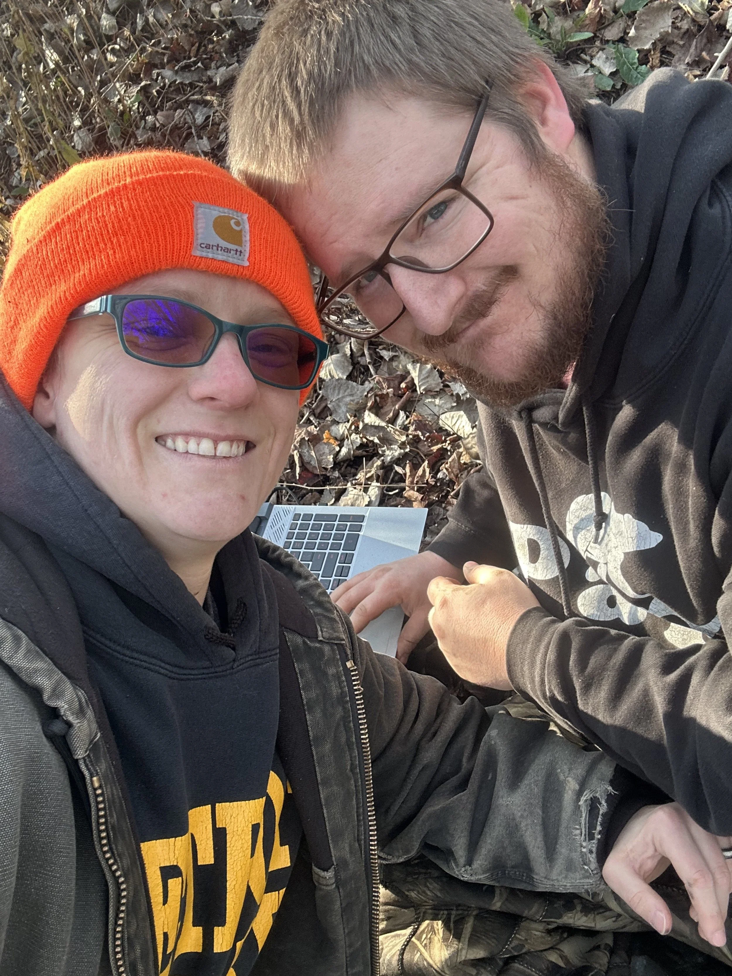 Founders of a veteran-owned Michigan outdoor guiding and wildlife services business in the field.