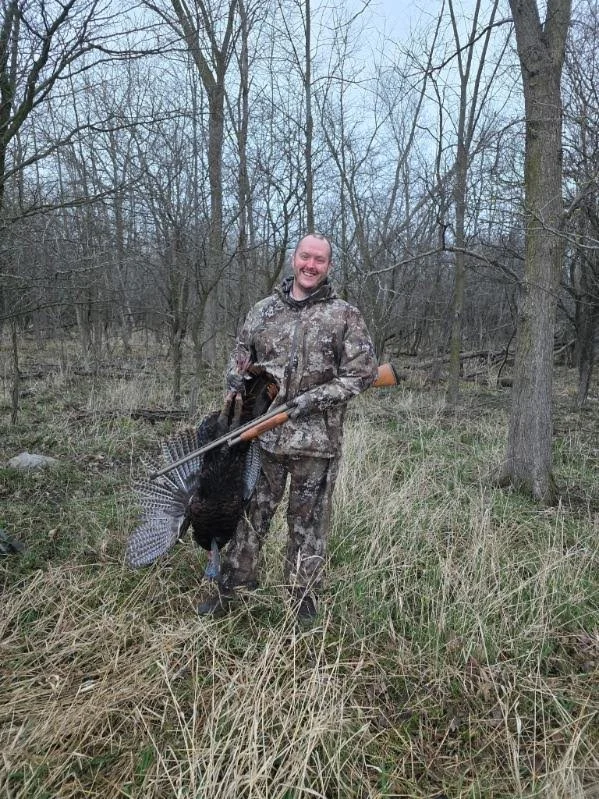 Michigan spring turkey hunter with eastern wild turkey harvest.