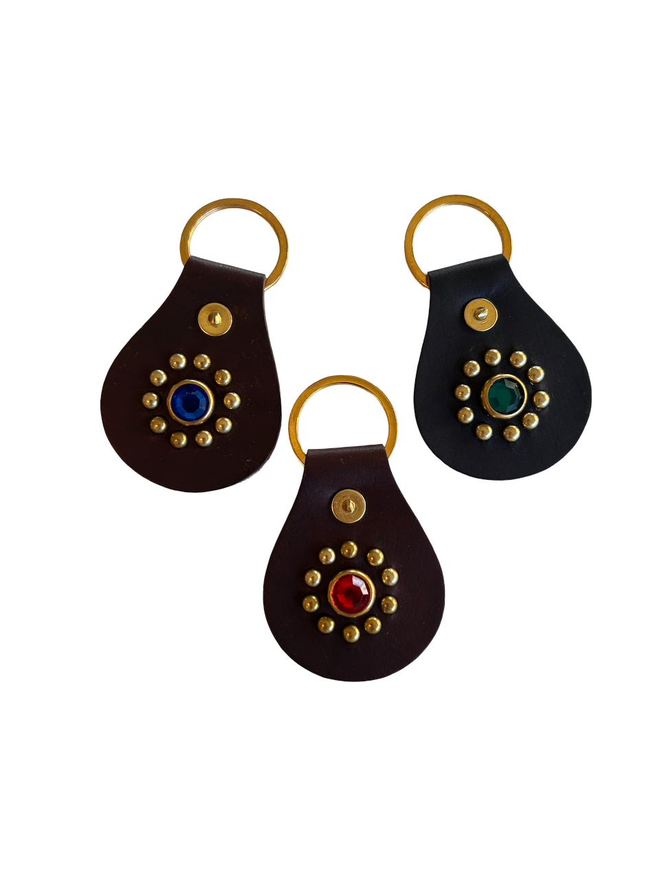 Studded Leather Keychain