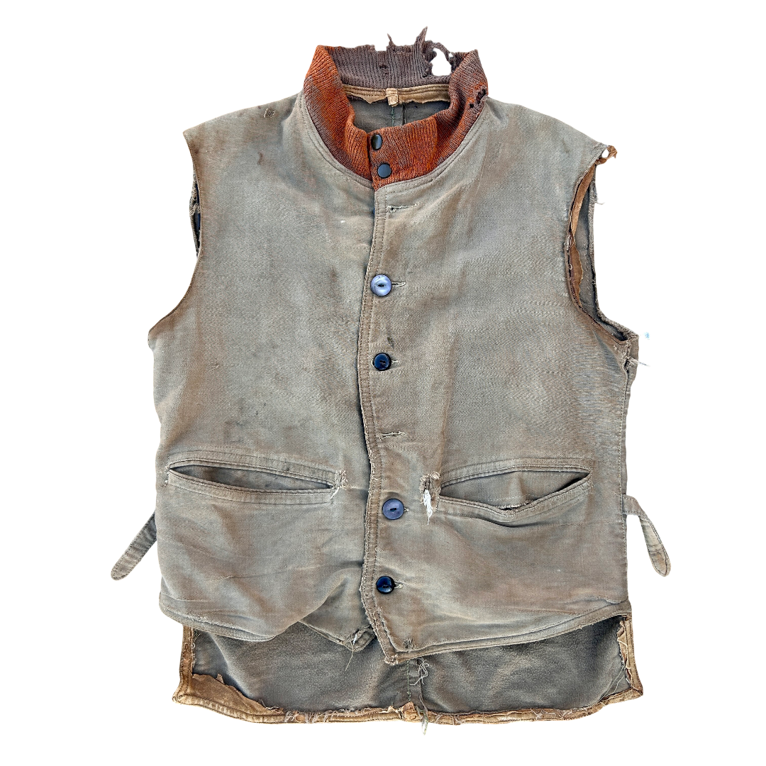50s Thrashed Biker Vest - M