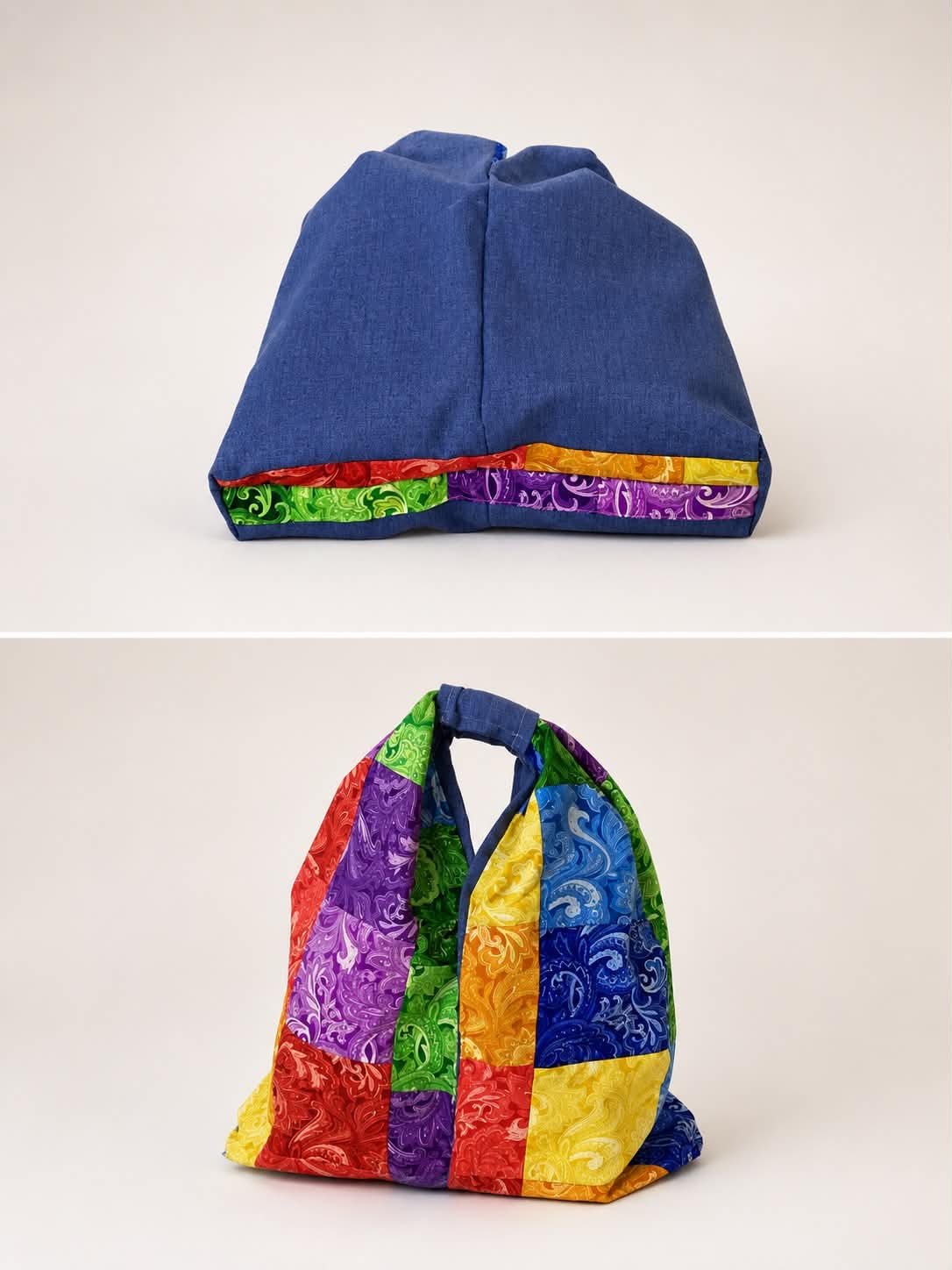 Rainbow Demin Hobo Bag