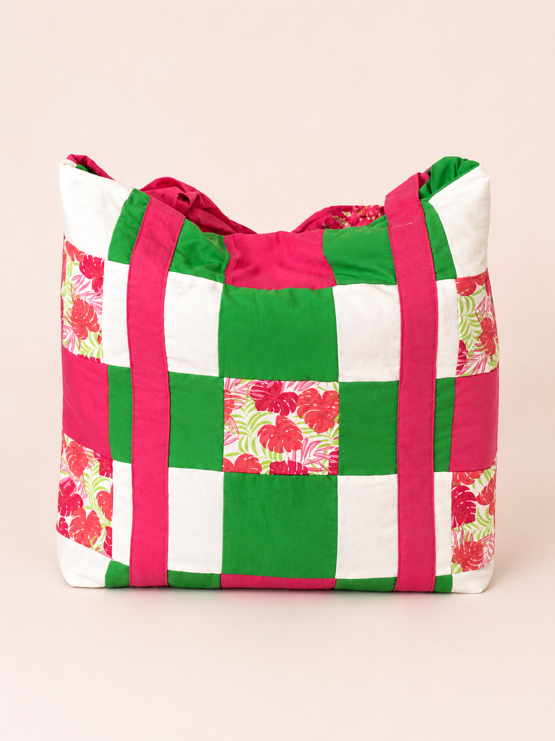 Vibrant Summer Patchwork Tote Bag
