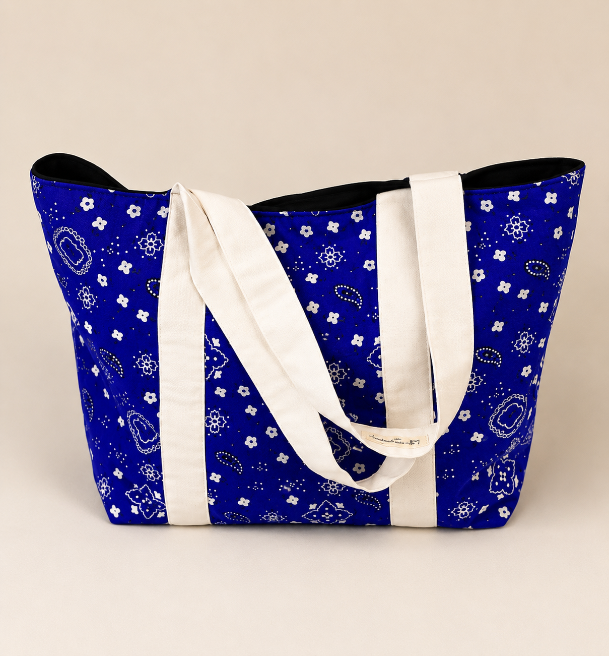 Blue Flower Paisley Tote Bag