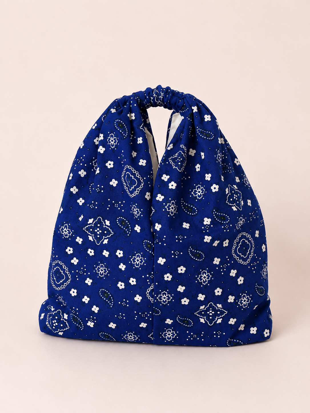 Blue Flower Paisley Hobo Bag