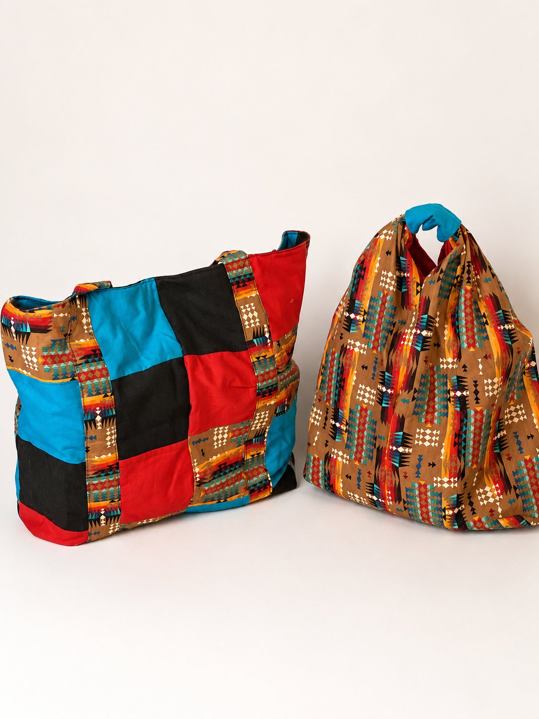 Tribal Print & Patchwork Luxe Hobo& Tote Bag