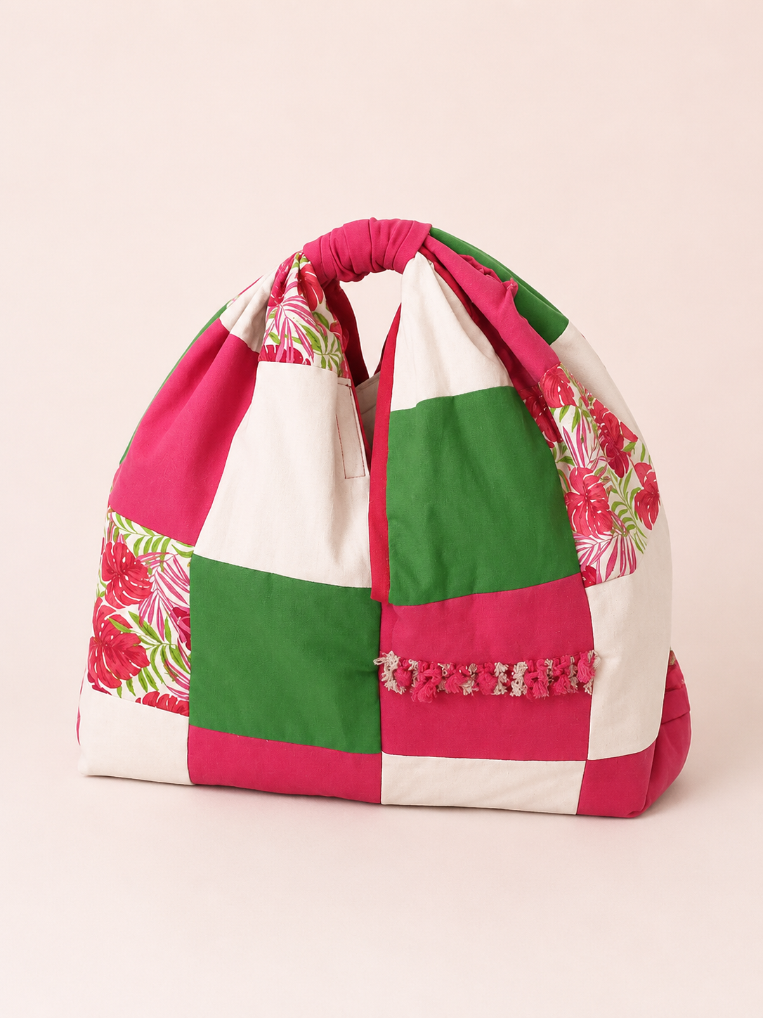 Vibrant Summer Patchwork Hobo Bag