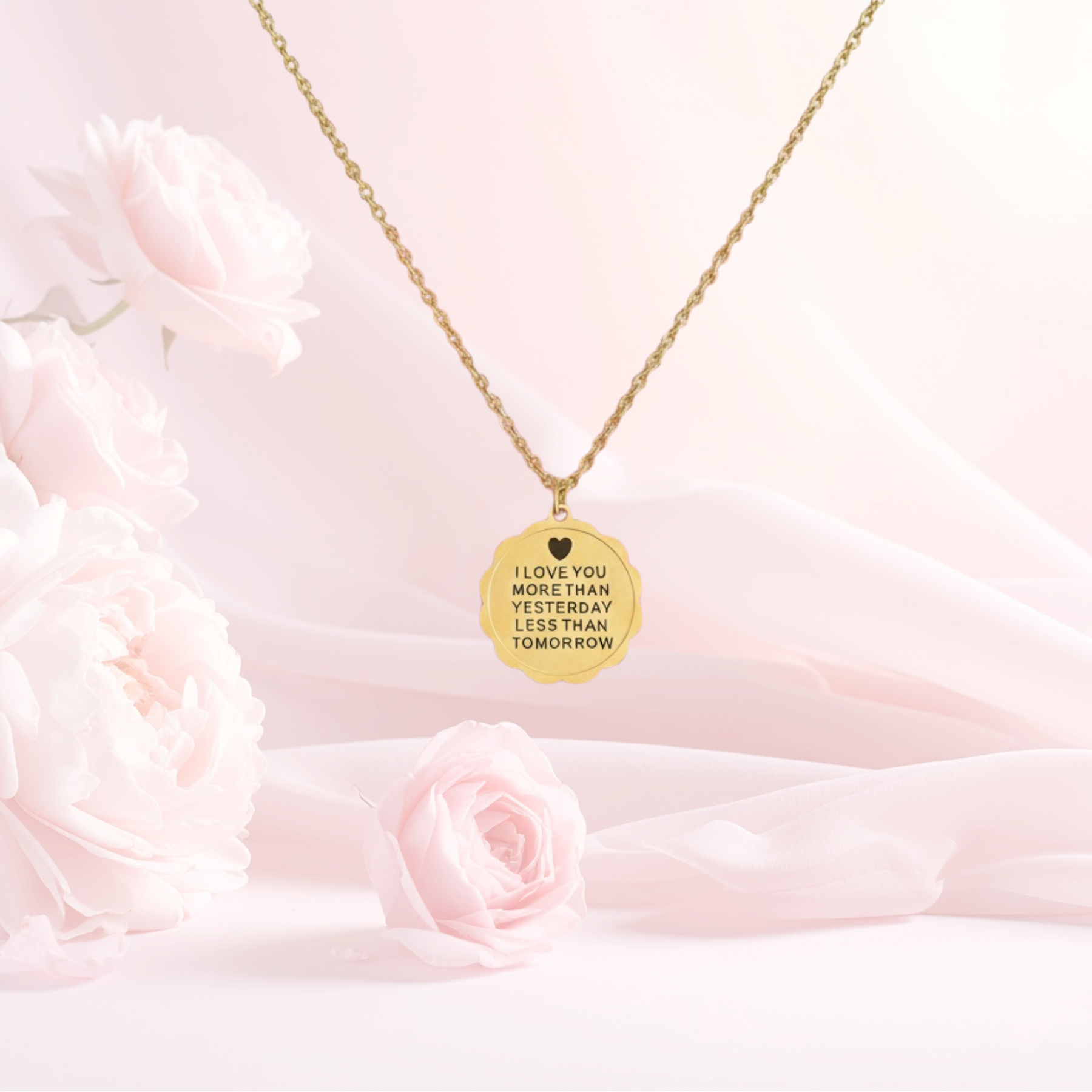 Engraved Necklace - I Love You More Than Yesterday