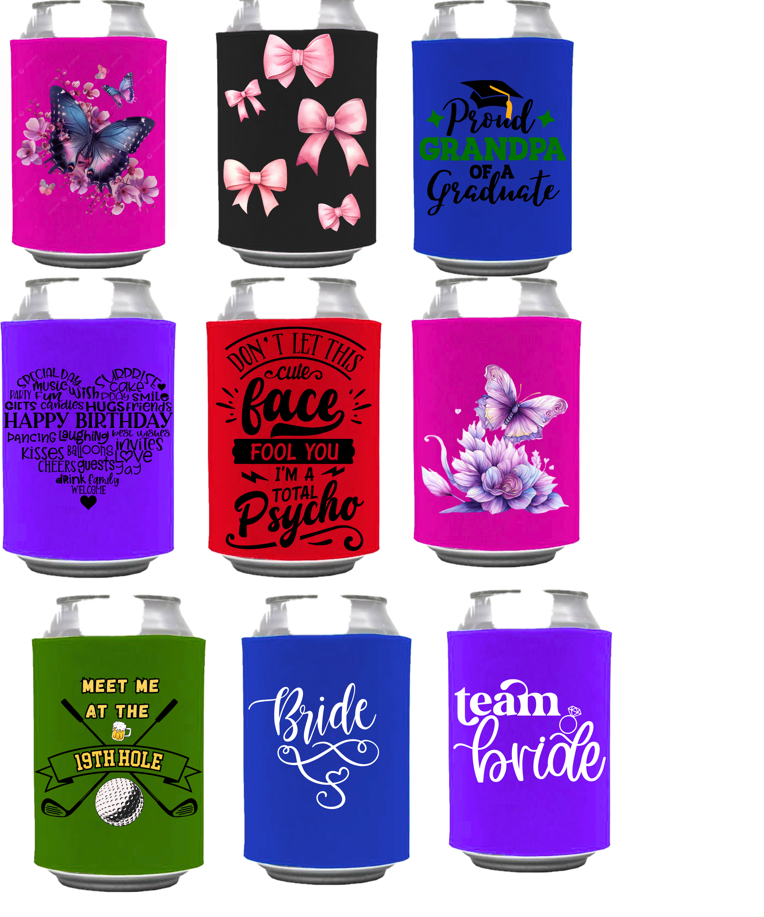 Vibrant Neoprene Can Koozies