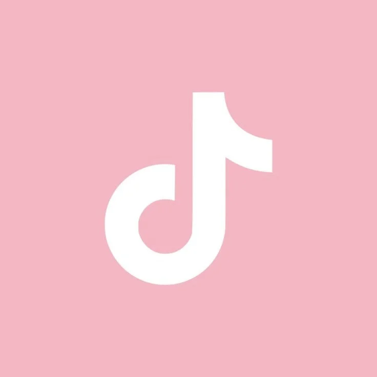 White TikTok logo on a pink background.