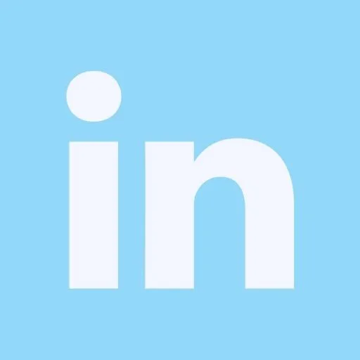 LinkedIn logo with a light blue background