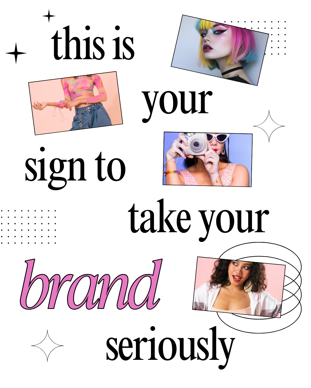 A graphic that promotes taking your brand seriously for branding and identity services from STUDIO BRITTANY.