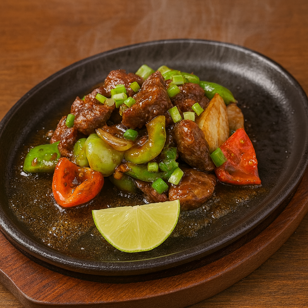 Shaken Beef (Bò Lúc Lắc)
Seared marinated beef filet mignon with crisp onion and peppers tossed in garlic butter fish sauce. Served with steamed jasmine rice. 
 