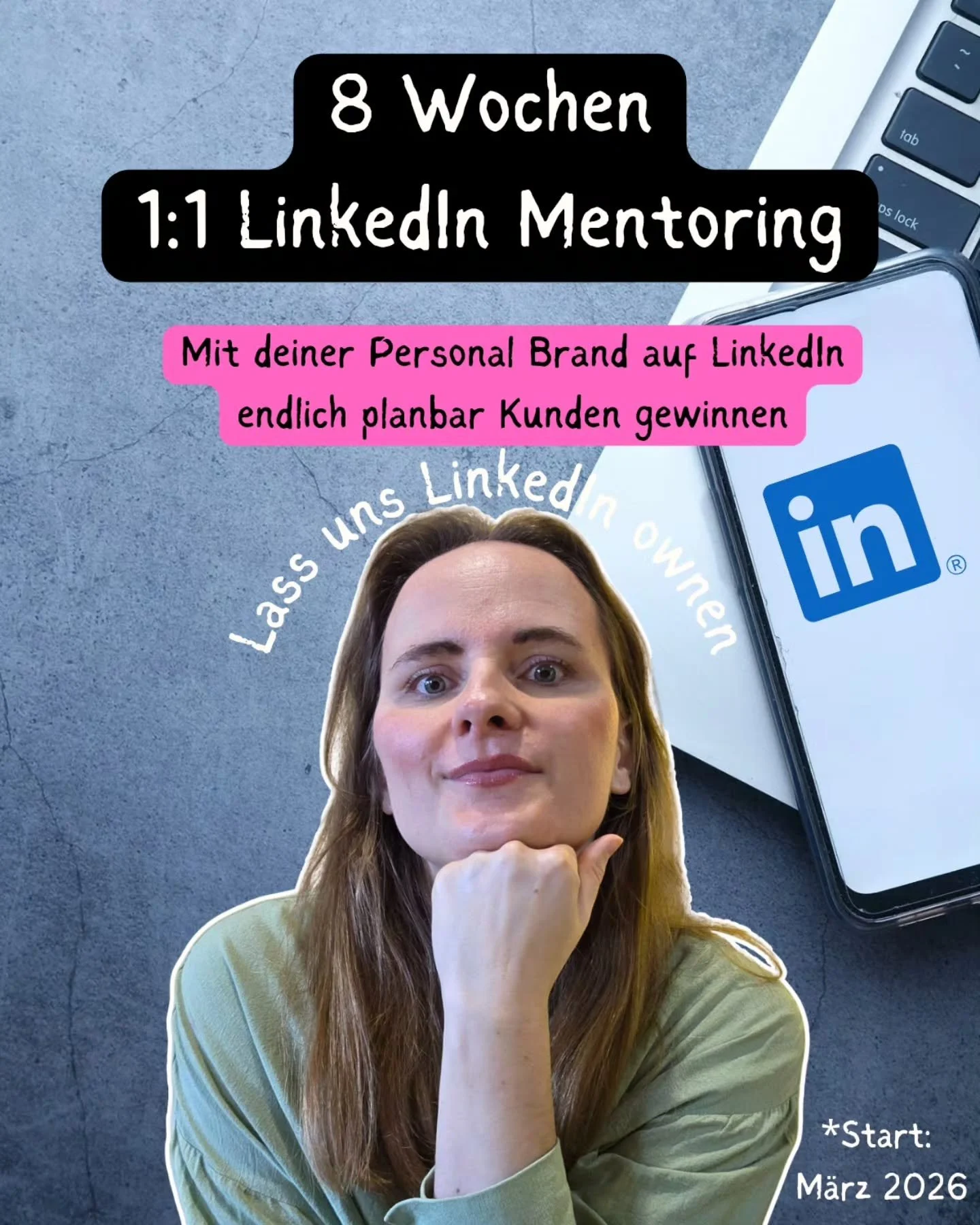 📢 8 WOCHEN LINKEDIN-MENTORING F&Uuml;R SELBSTST&Auml;NDIGE 📢

Hast du keinen Bock mehr auf Dauer-Hustlen auf Instagram? Willst du LinkedIn endlich authentisch bespielen? Willst du dir eine seri&ouml;se Personal Brand auf LinkedIn aufbauen?

Dann ha