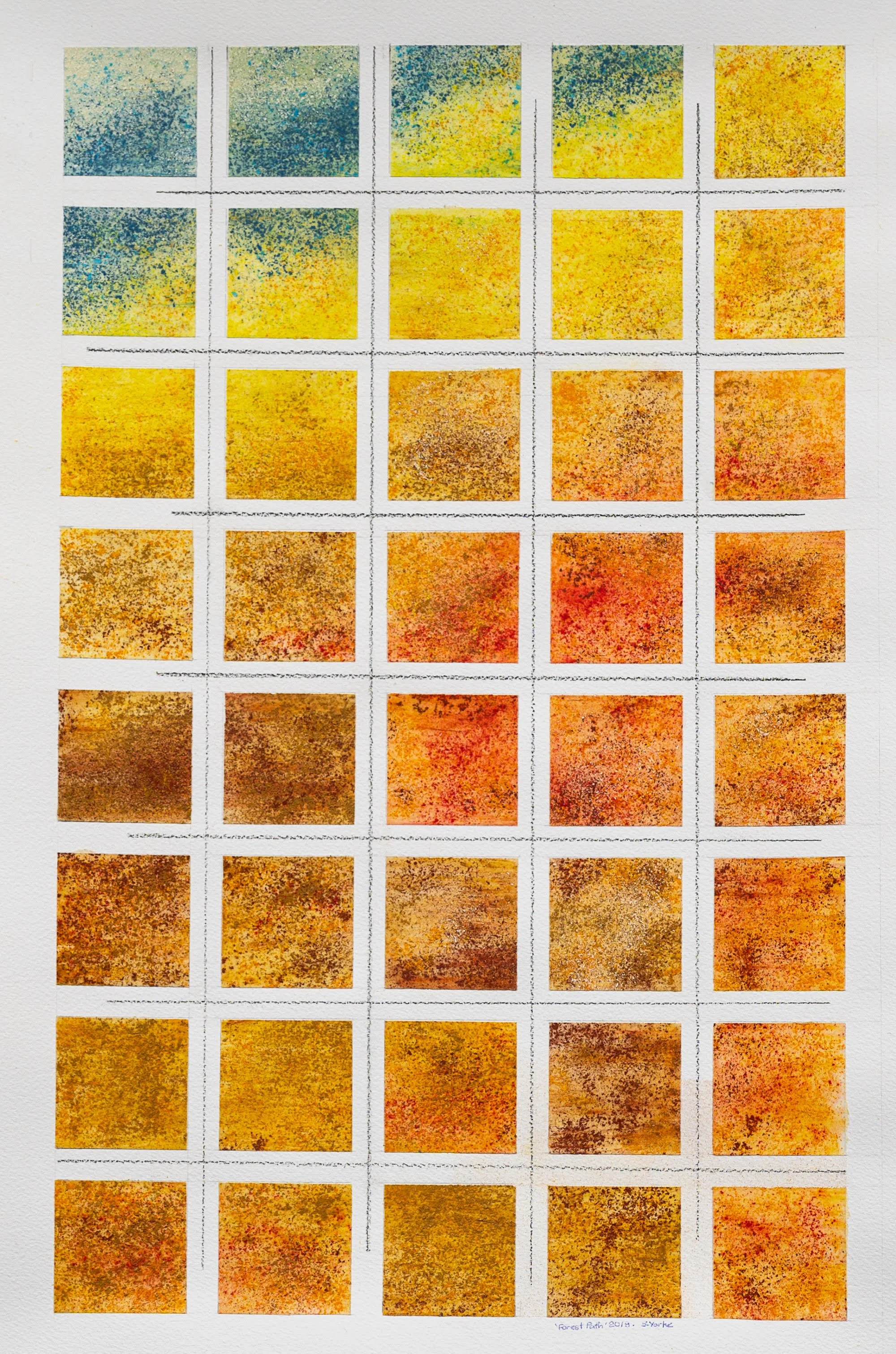  Forest Path ,
48.5 x 29.5 cm,
acrylic and chalk on art paper, 
59.5 x 42 cm framed