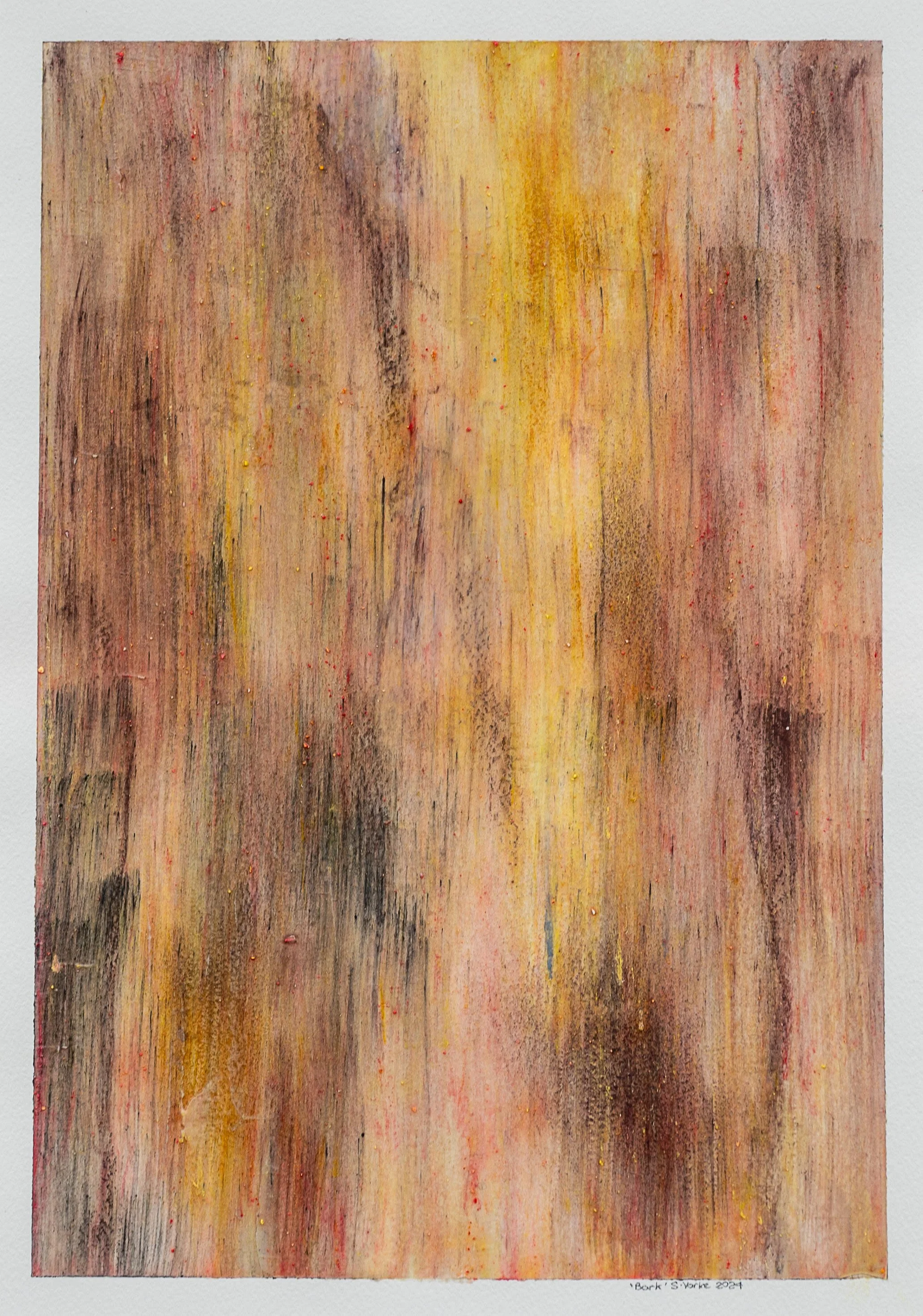  Bark ,
31 x 21 cm,
acrylic on art paper,
conservation framing with uv Perspex, 
53 x 42 cm framed