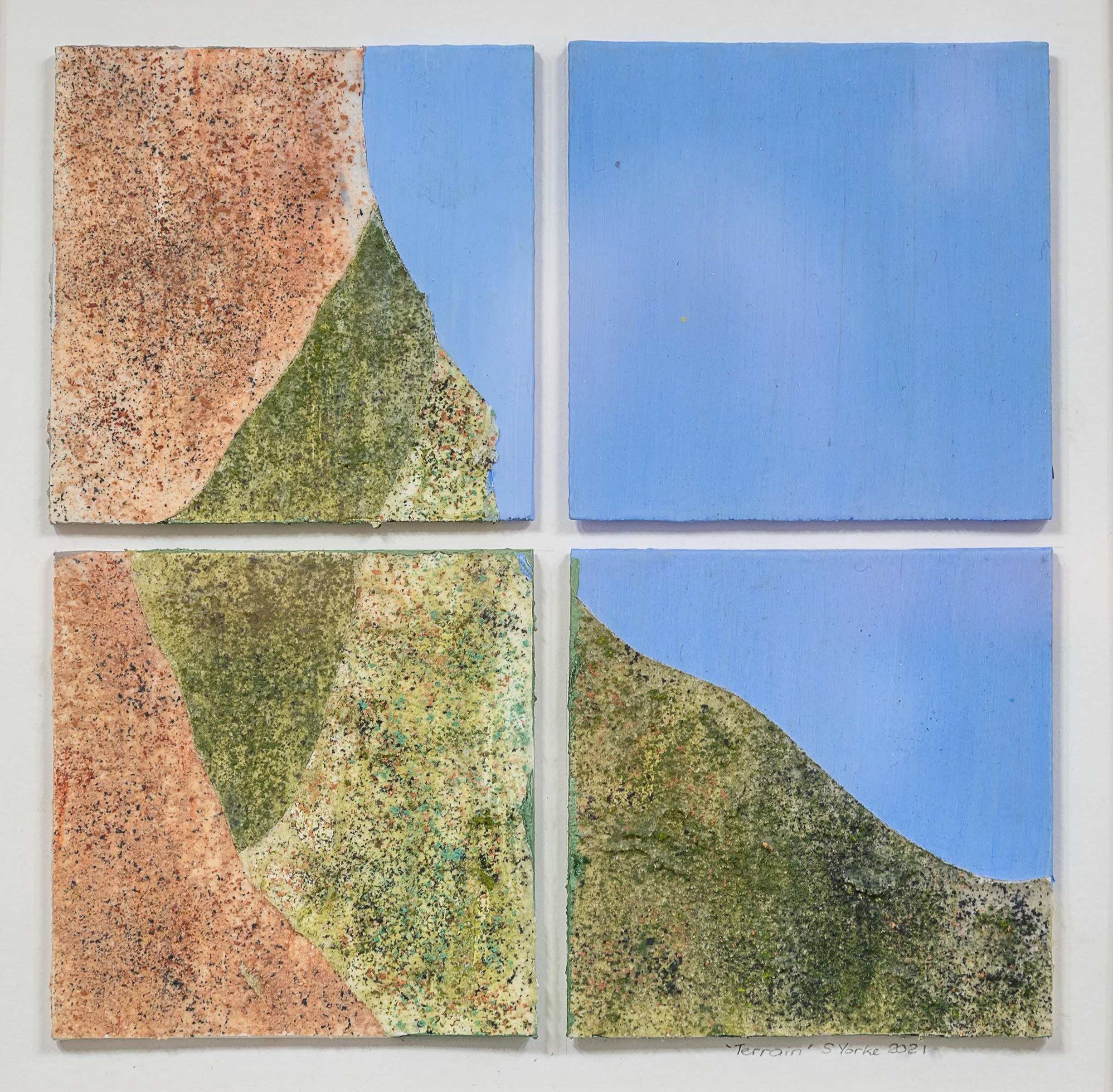  Terrain ,
20 x 20 cm,
acrylic on art paper,
conservation framing with uv Perspex, 
53 x 42.5 cm framed