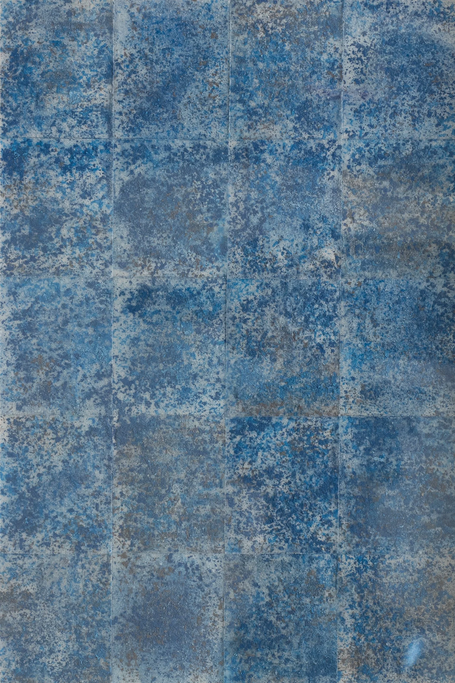  Twenty blue squares ,
Acrylic on paper, 
32 x 23 cm