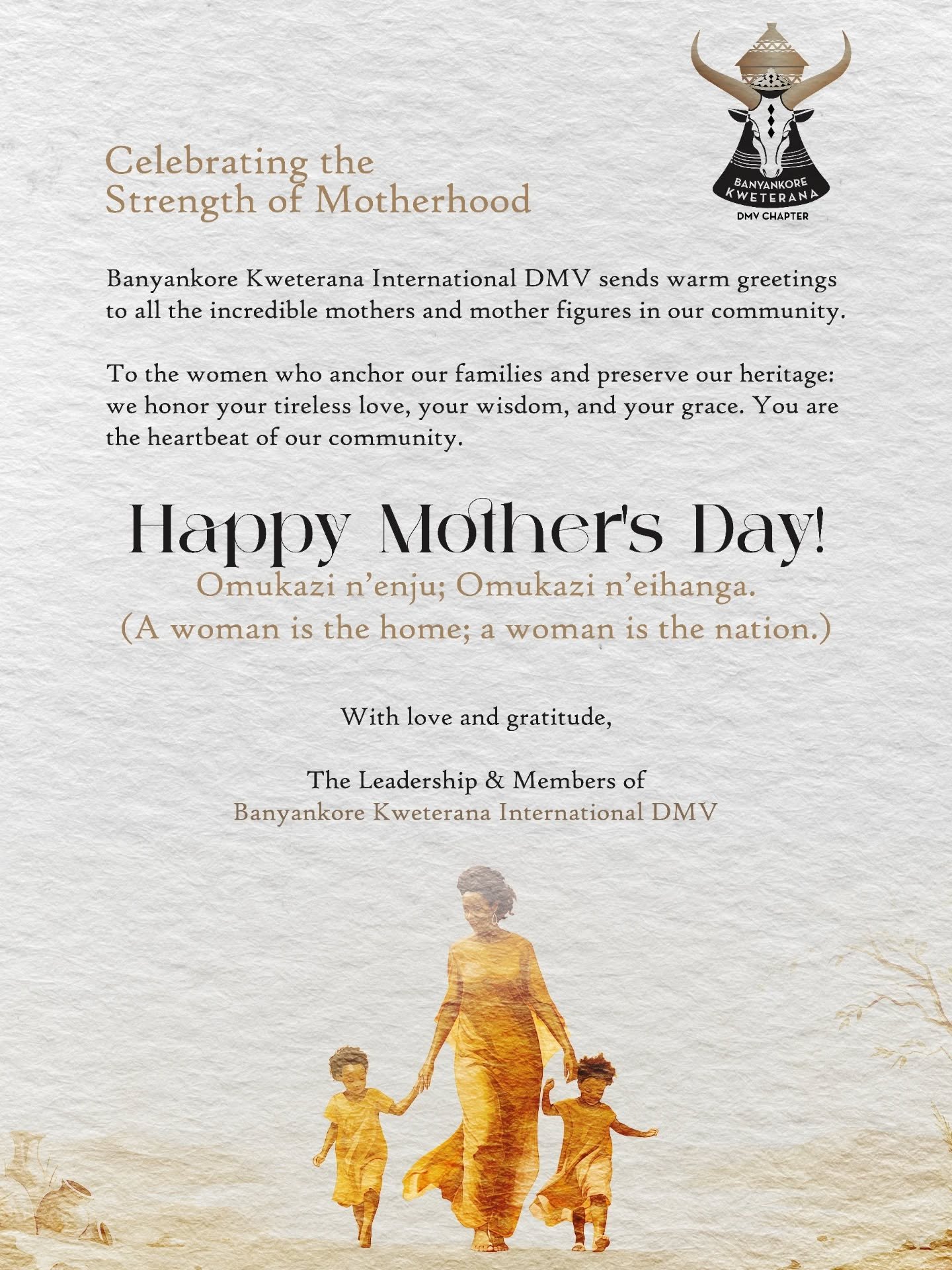 Happy mothers day to the women who anchor our families and preserve our heritage 🙏🏾❤️