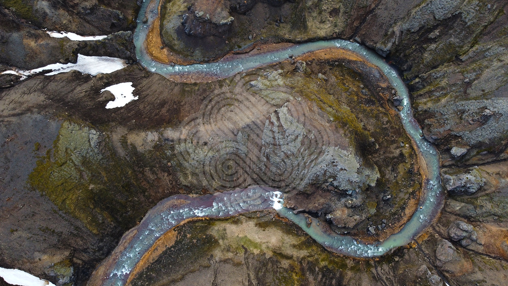 Meandering river, Iceland