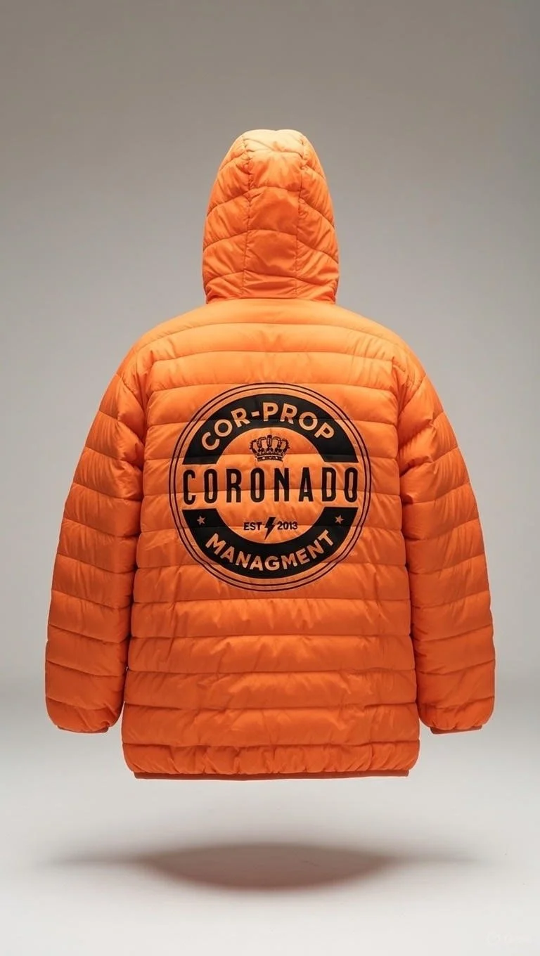 Cor-Prop Orange Puffer Jacket Back 3.JPG