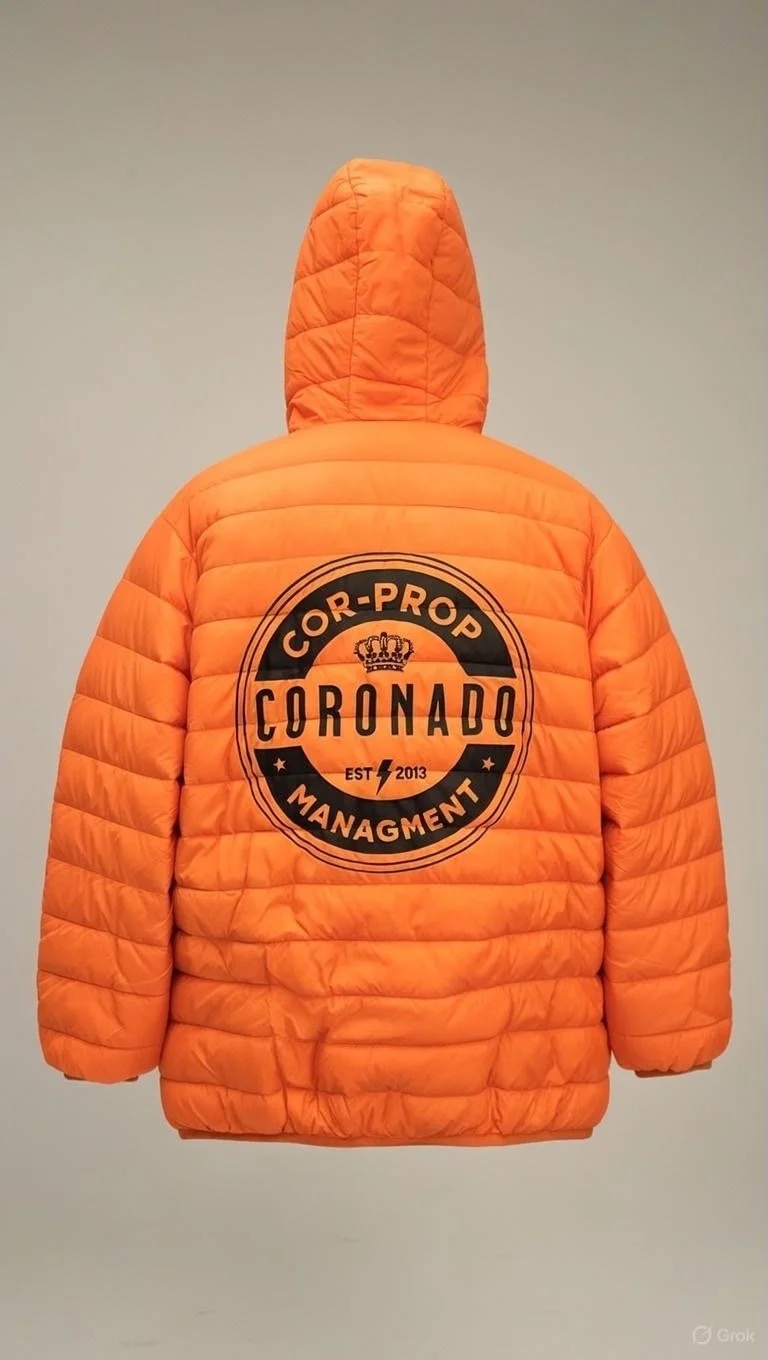 Cor-Prop Orange Puffer Jacket Back 2.JPG