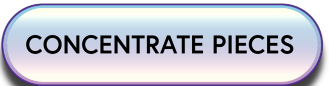 Sign with the text 'CONCENTRATE PIECES' in bold capital letters.