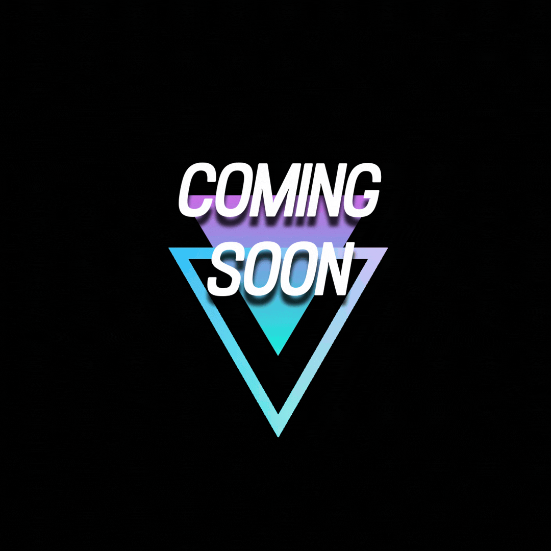 Text graphic displaying "Coming Soon" with gradient colors on a black background.