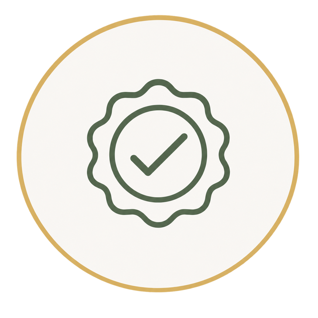 Icon of a badge with a checkmark inside.