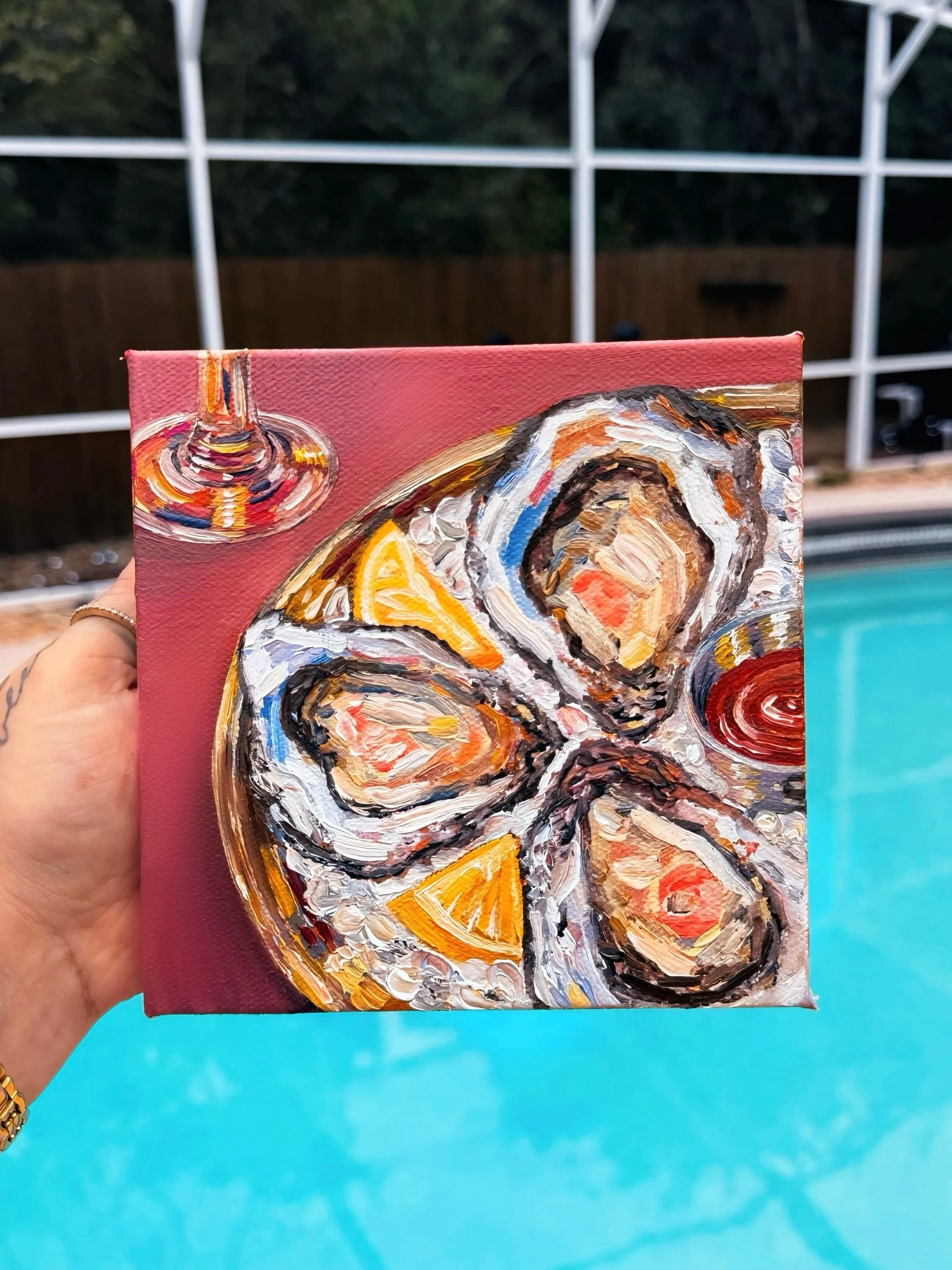 Piece 1 of my new mini canvas &ldquo;girl dinner&rdquo; collection! what do you think the other 2 pieces will be???