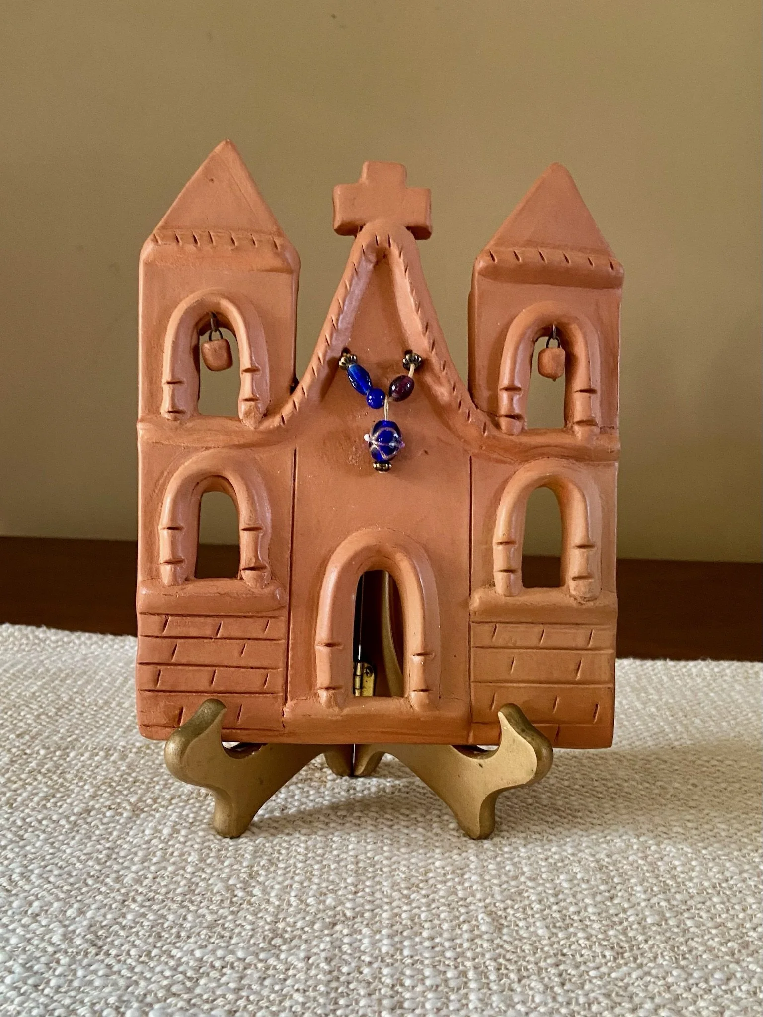 Mexican Folk Art Terracotta Church Wall Hanging