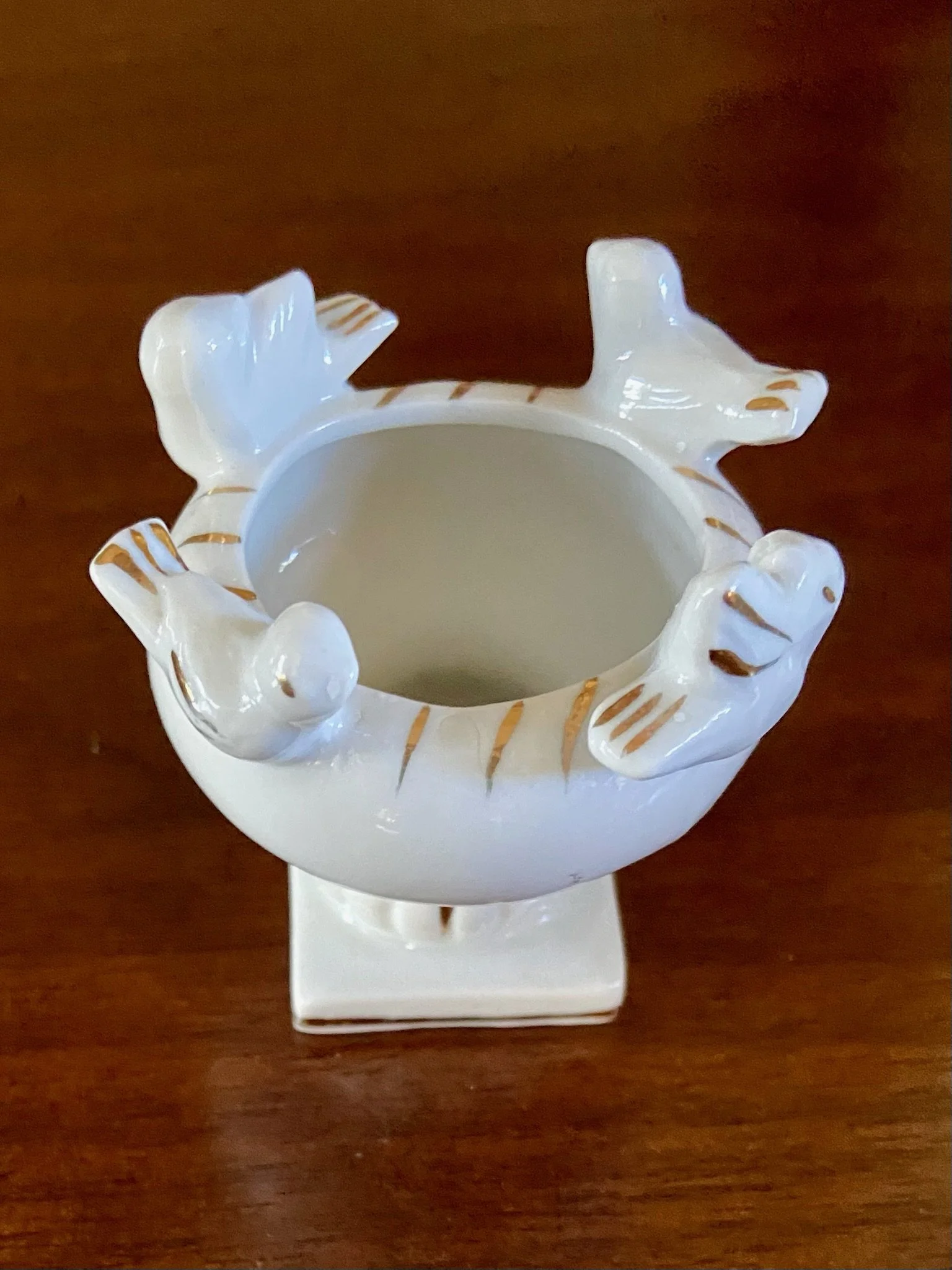 Miniature Ceramic Bird Bath Delight